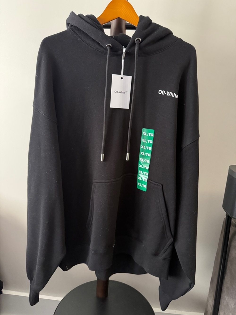 Off-White Black Hoodie with White Logo